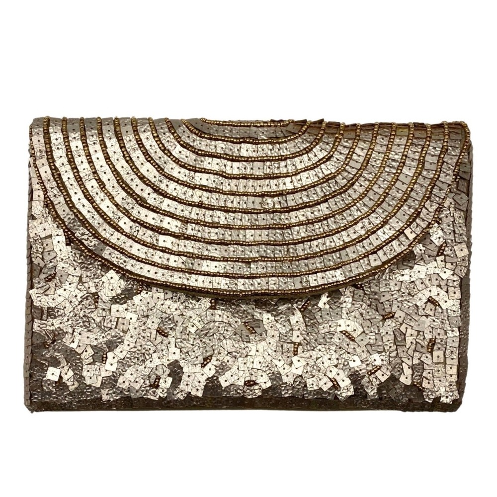 Champagne Sequin Evening‎ Clutch Wedding Party Formal Chain Shoulder Bag